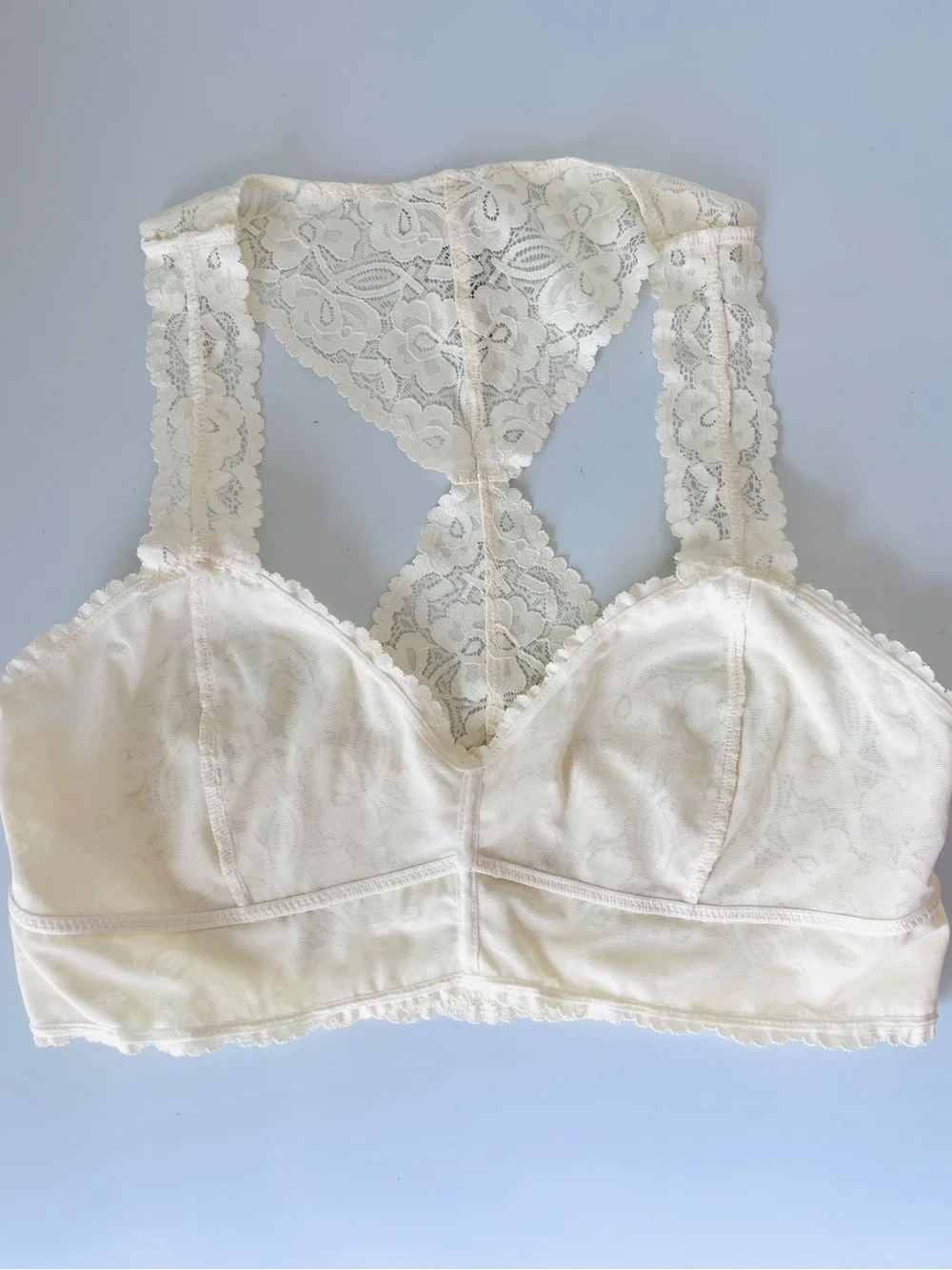 Intimately Free People Lace Racerback Bralette Butter Yellow Size L Boho - Picture 4 of 6